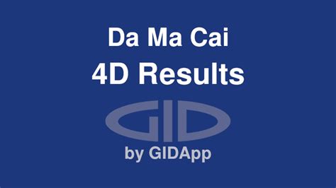 gidapp april 2018|4D Results Wednesday, 18 April, 2018 (18/4/18) Da Ma Cai.